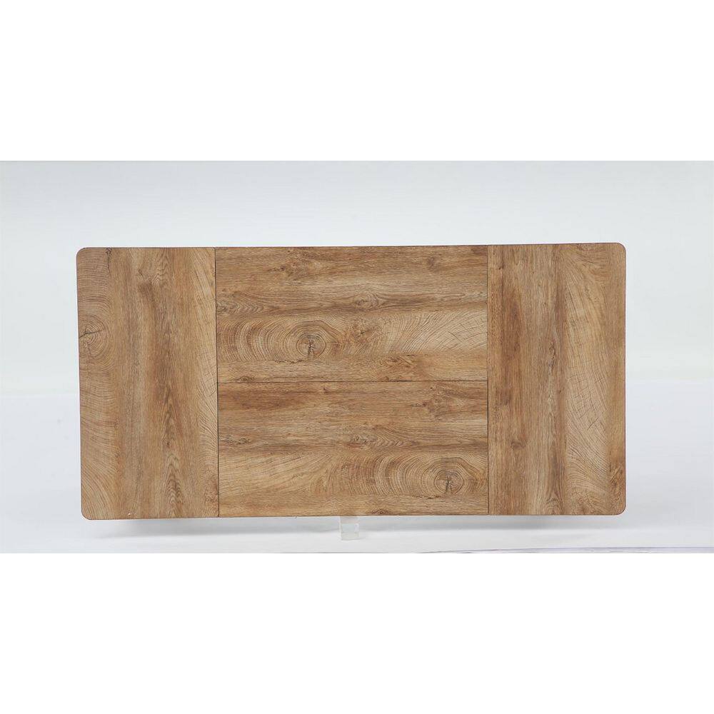 62 in. Rectangular Rustic Brown Wood Computer Desk with Storage, Modern Study Writing Desk Office Bedroom Living Room