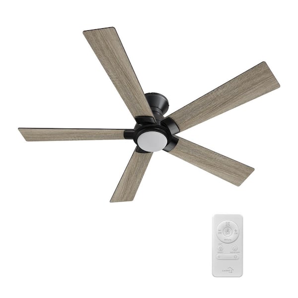 CARRO Armoy 52 in. Integrated LED Indoor Matte Black 10-Speed DC Ceiling Fan with Light Kit Color Changing Remote Control