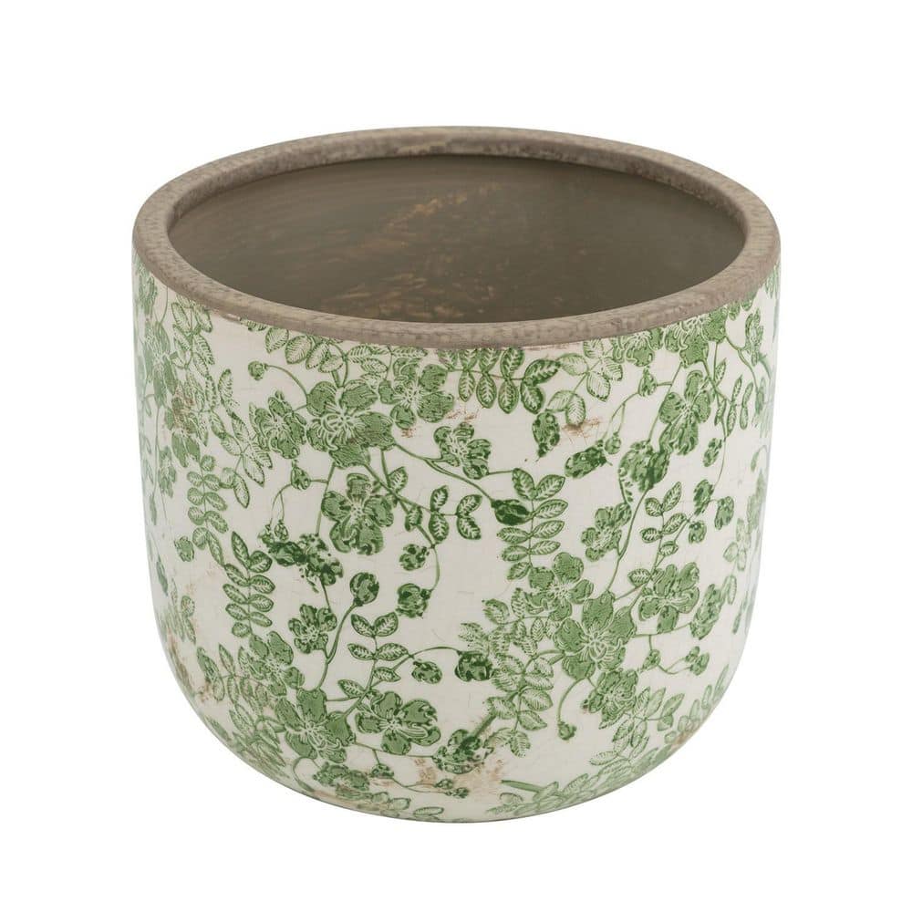 Green, White Indoor Ceramic Round Planter (7.9 in. W x 6.9 in. H) price history on PriceWatchPro