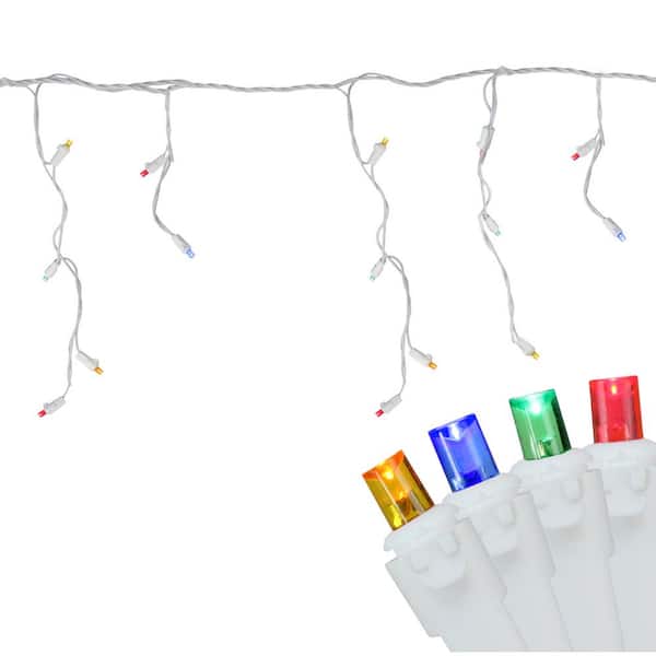 6.75 ft. 100-Light Multi-Color LED Wide Angle Icicle Lights