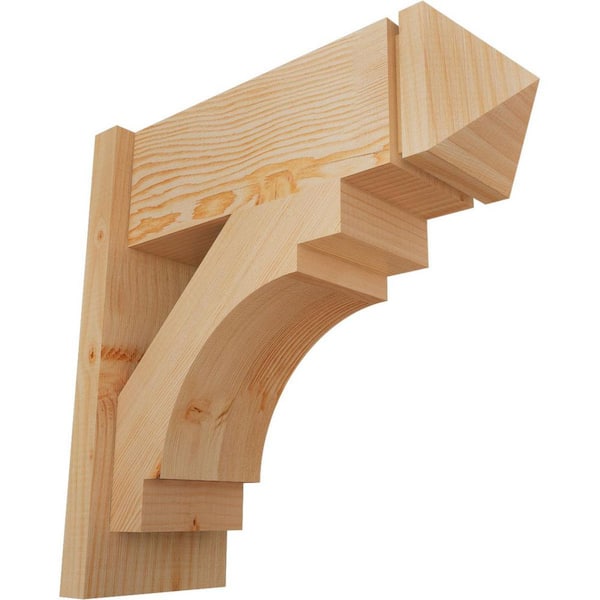 Ekena Millwork 8 in. x 20 in. x 20 in. Douglas Fir Merced Arts and Crafts Smooth Outlooker
