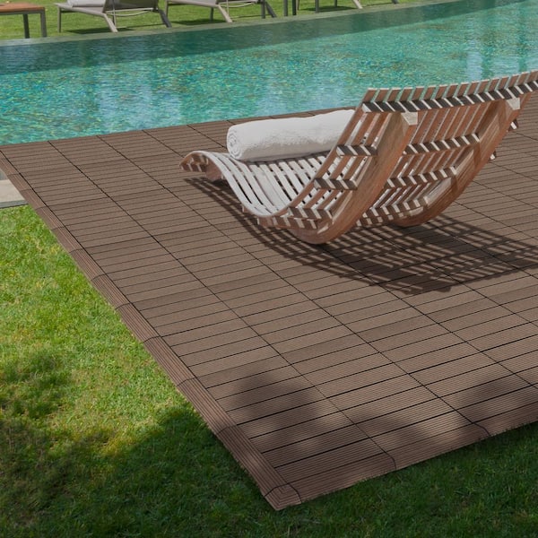 CREATIVE SURFACES 3 in. x 3 in. Composite Deck Tile Corner Trim in Cypress (4-Pieces Per Box)