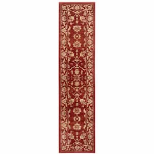 Red and Gold 2 ft. x 8 ft. Oriental Area Rug