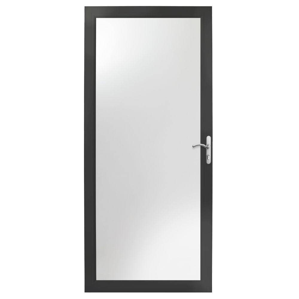 3000 Series 36 in. x 80 in. Black Right-Hand Full View Interchangeable Alum