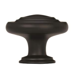 Inspirations 1-5/16 in. Dia (33 mm) Matte Black Round Cabinet Knob (10-Pack)
