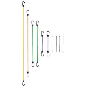 Standard Bungee Cord with Hooks Value Pack Assortment - 10 piece
