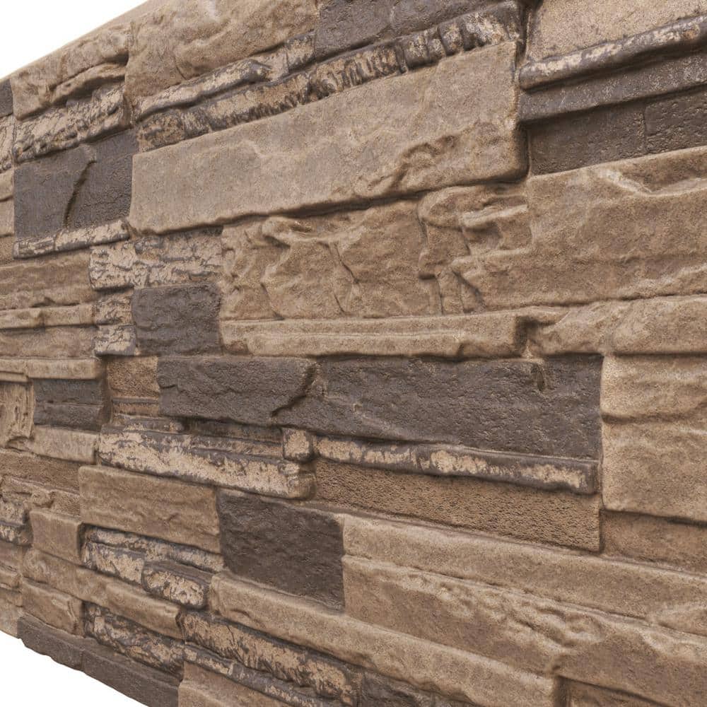 Smokey Ridge Faux Stone 48" x 24" Wall Panel
