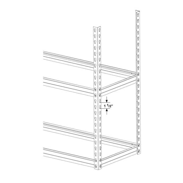 King's Rack 5-Tier White Steel Storage Rack Boltless Shelving Tier Height Adjustable 30 W x 12 D x 60 H. GT0901W