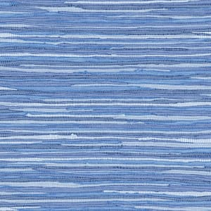 Cabana Blue Faux Grasscloth Blue Wallpaper Sample