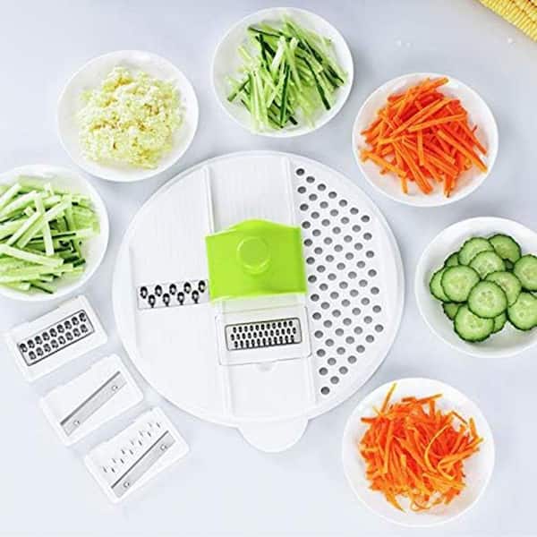 Salad Spinner with 7 in 1 Multifunction Kitchen Gadget 4L Large Capacity Vegetable Grater Slicer Set