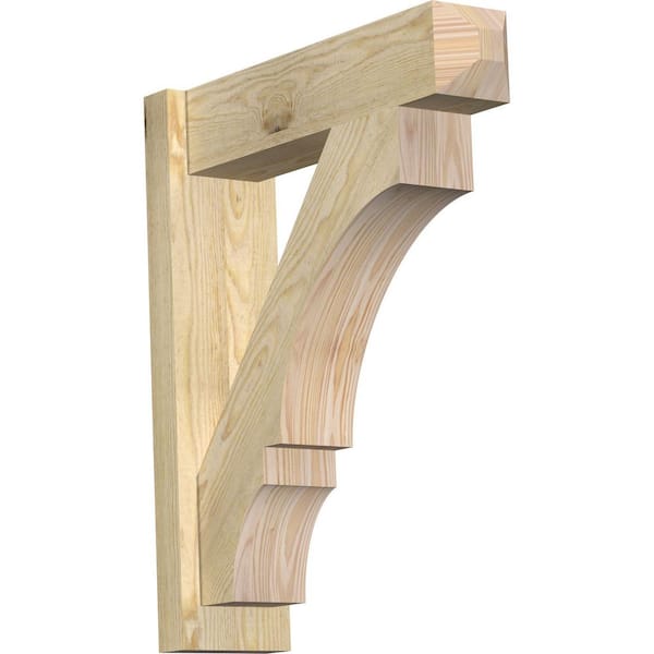Ekena Millwork 6 in. x 26 in. x 22 in. Douglas Fir Balboa Craftsman Rough Sawn Outlooker