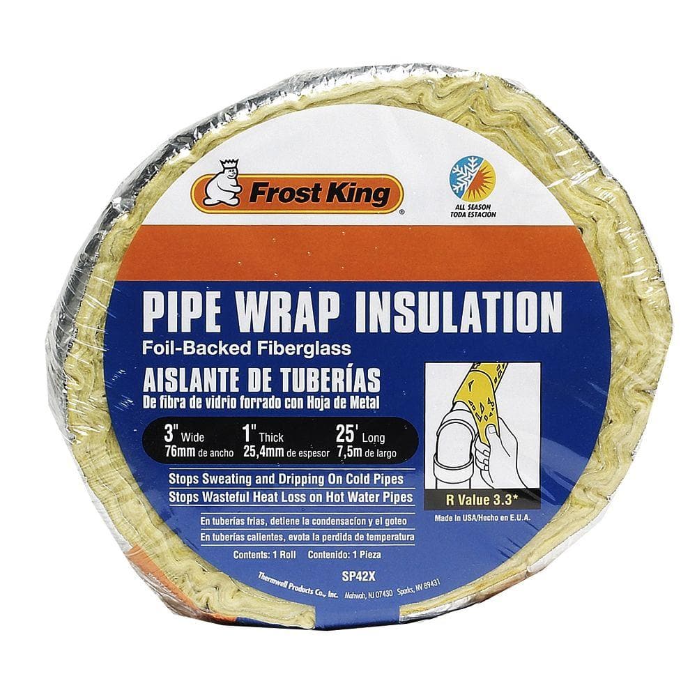 Frost King 3 In X 25 Ft Foil Backed Fiberglass Pipe Wrap Insulation Sp42x 16 The Home Depot