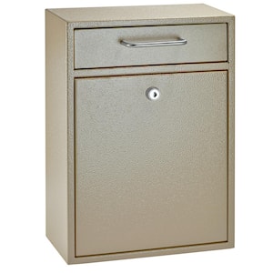 Olympus Locking Wall-Mount Drop Box with High Security Reinforced Patented Locking System, Tan