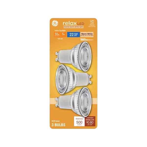 50.0-Watt Equivalent PAR16 GU10 LED Bright White Dimmable Bulb 3-Pack