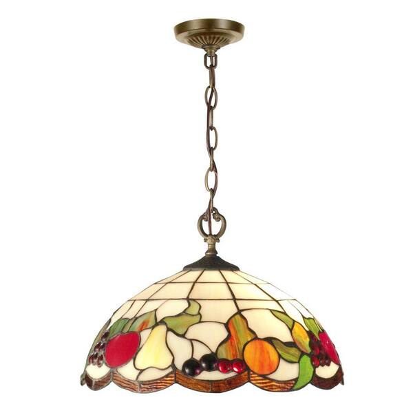 Springdale Lighting Fruit 2-Light Antique Brass Hanging Pendant