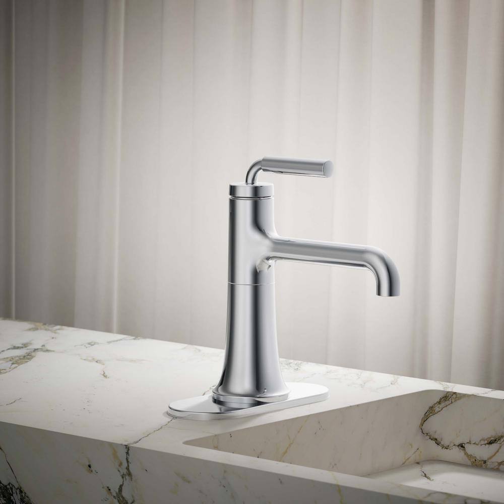 Polished Chrome Single-Handle Monoblock Bathroom Faucet