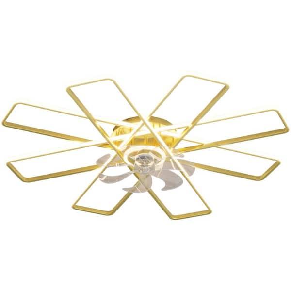 Nivencai 41 in. Indoor Gold Indoor Ceiling Fan with Adjustable White Integrated LED, Remote Included