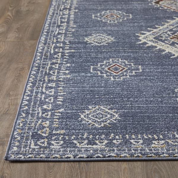 Alsbrooke Temarnie Blue 5 ft. 3 in. x 7 ft. 3 in. Oriental Polypropylene Area Rug