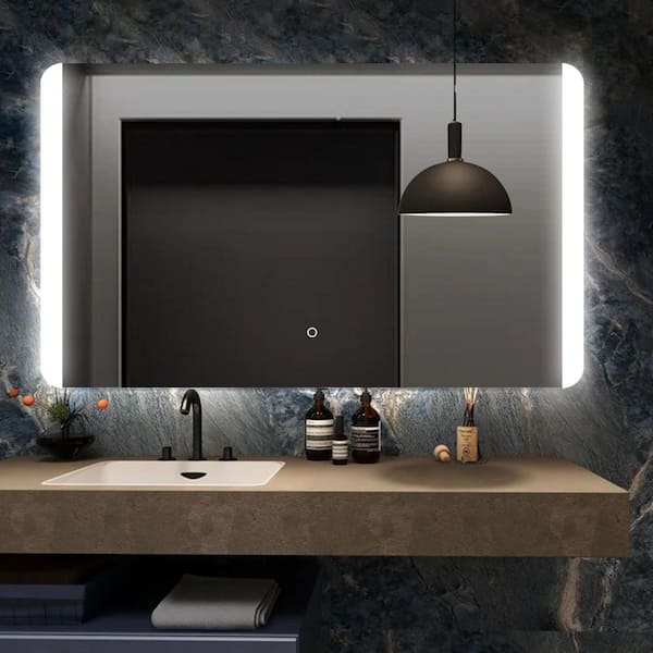 36 in. W x 60 in. H Bright Dimmable Rectangular Frameless LED Bathroom Vanity Mirror Wall Mirror