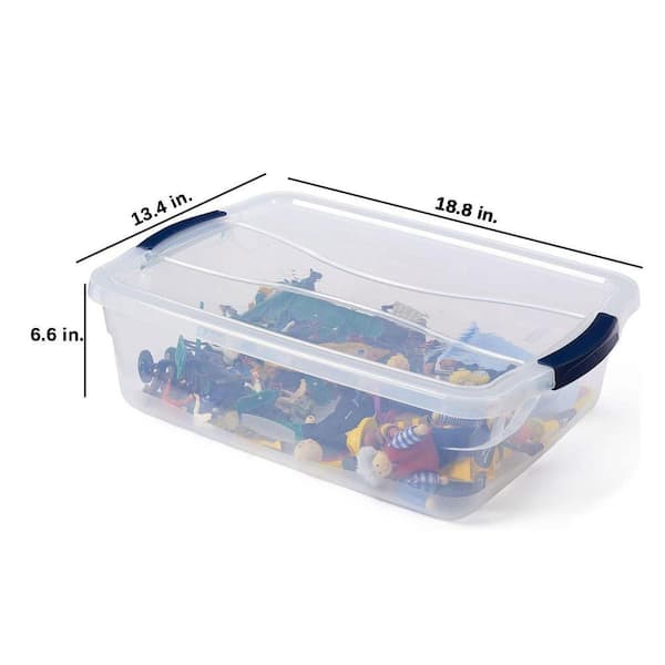 Clear 18.8 in. x 6.6 in. Plastic Decorative Box (Set of 6