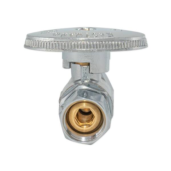 Eastman Quarter-Turn Dual Outlet Stop Valve – 3/8 X 3/8 X 5/8 Inch Compression, Chrome Plated Brass