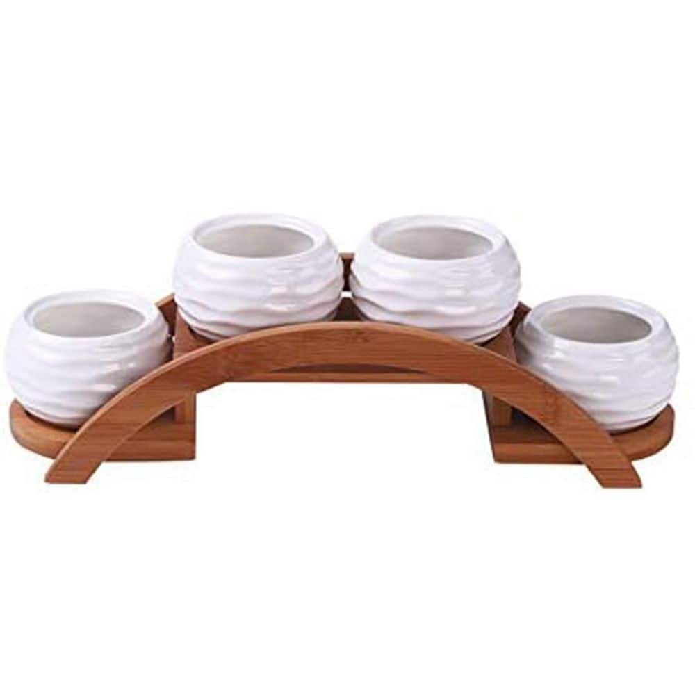 3.5 in. L x 3.5 in. W x 2.7 in. H White Indoor/Outdoor Ceramic Window Boxes and Throughs Succulent Planter Pots (4-Pack) price history on PriceWatchPro