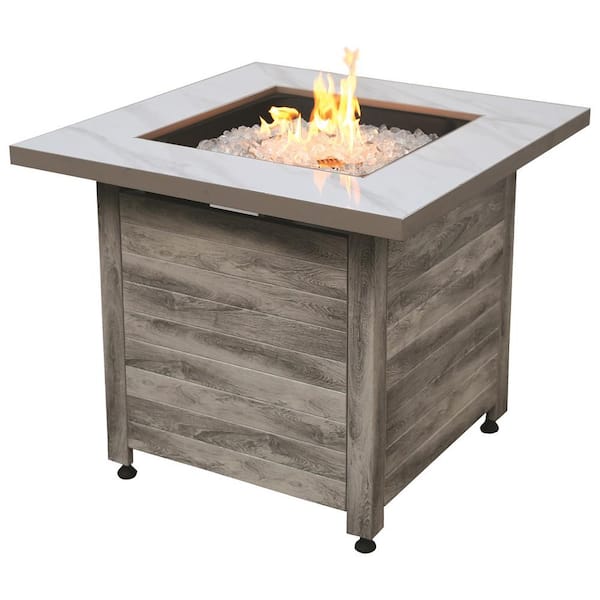 Steel Frame Lp Gas White Fire Pit, Gas Fire Pit For Deck Home Depot