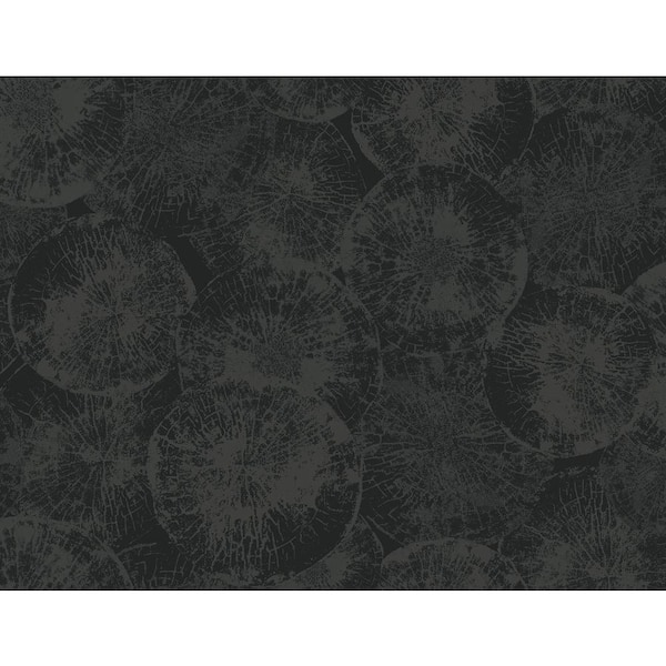 Seabrook Designs Rich Onyx Eren Paper Unpasted Wallpaper Roll (60.75 sq. ft.)