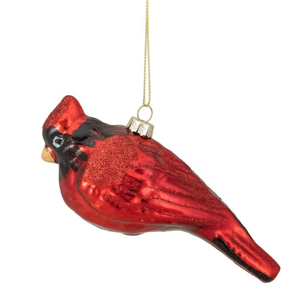 Northlight 5.75 in. Red and Black Glass Cardinal Christmas Ornament