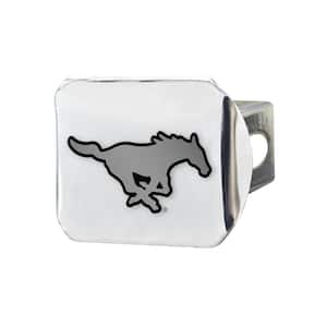 SMU Mustangs Chrome Metal Hitch Cover with Chrome Metal 3D Emblem
