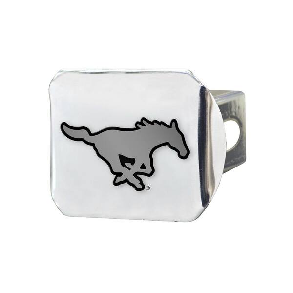 FANMATS SMU Mustangs Chrome Metal Hitch Cover with Chrome Metal 3D Emblem