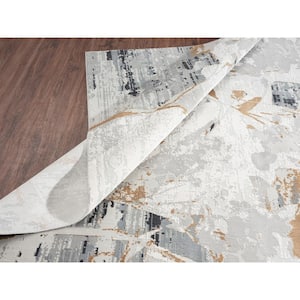 Bliss Grey 2 ft. Round Abstract Area Rug