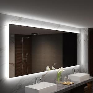 60 in. W x 28 in. H Large Rectangular Frameless Anti-Fog Backlit LED Light Wall Mount Bathroom Vanity Mirror