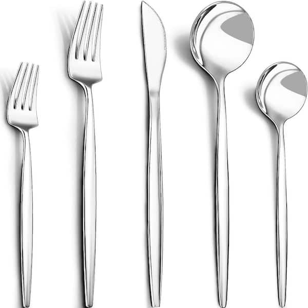 40-Piece Silver Heavy Duty Stainless Steel Kitchen Flatware Cutleryset for Home Hotel Wedding Restaurant (Service for 8)