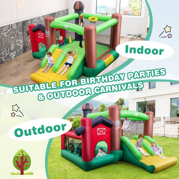 Costway Inflatable Bounce House Kids Bouncy Jumping Castle with Dual Slides  and 480-Watt Blower NP10370US - The Home Depot