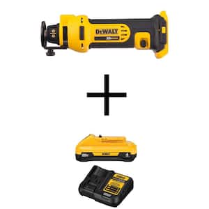 20V MAX Cordless Rotary Drywall Cut-Out Tool with 4.0Ah Compact Battery and 12V to 20V MAX Charger