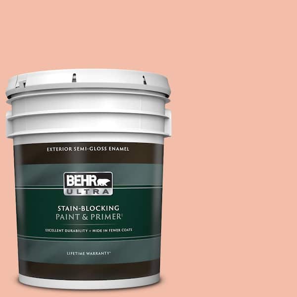 BEHR ULTRA 5 gal. Home Decorators Collection #HDC-CT-14A Sunkissed Apricot Semi-Gloss Enamel Exterior Paint & Primer
