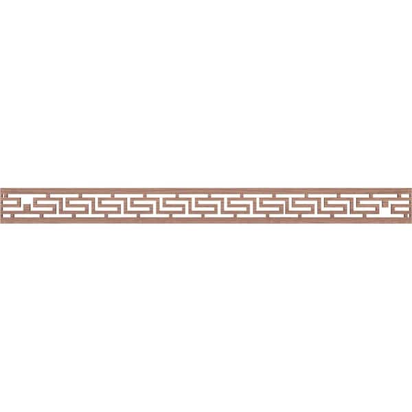 Ekena Millwork Tulum Fretwork 0.25 in. D x 46.375 in. W x 4 in. L Walnut Wood Panel Moulding