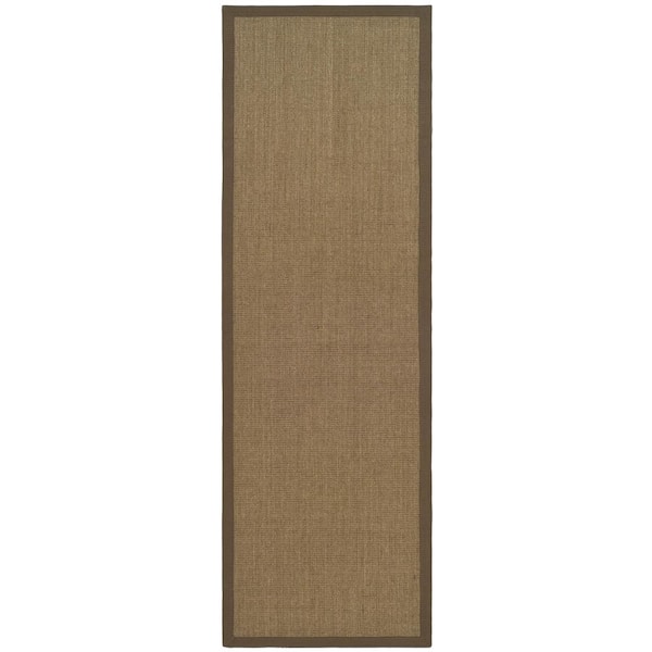 SAFAVIEH Natural Fiber Brown 3 ft. x 12 ft. Border Runner Rug