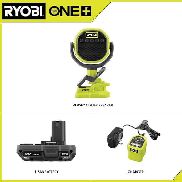 ONE+ 18V Cordless VERSE Clamp Speaker Kit with 1.5 Ah Battery and Charger