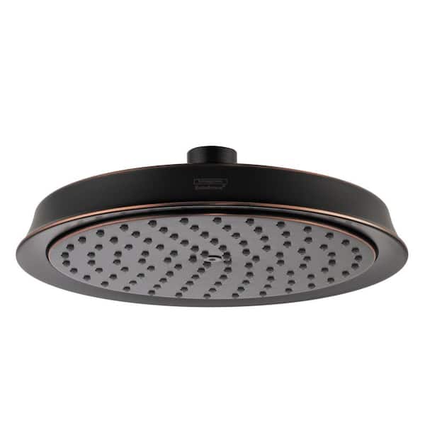 Hansgrohe Raindance C 180 1-Spray Patterns with 2.5 GPM 8.375 in. Ceiling Mount Fixed Shower Head in Rubbed Bronze