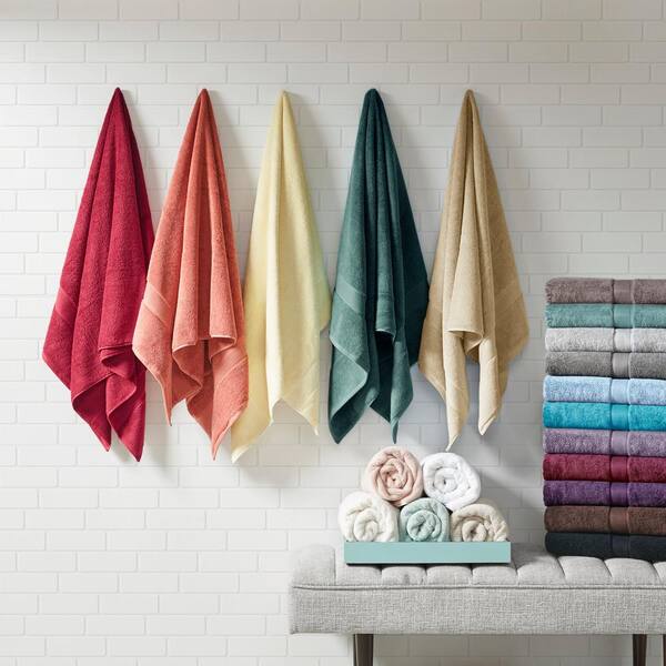 White Classic Luxury Forest Green Bath Towel Set 8 Piece Towels