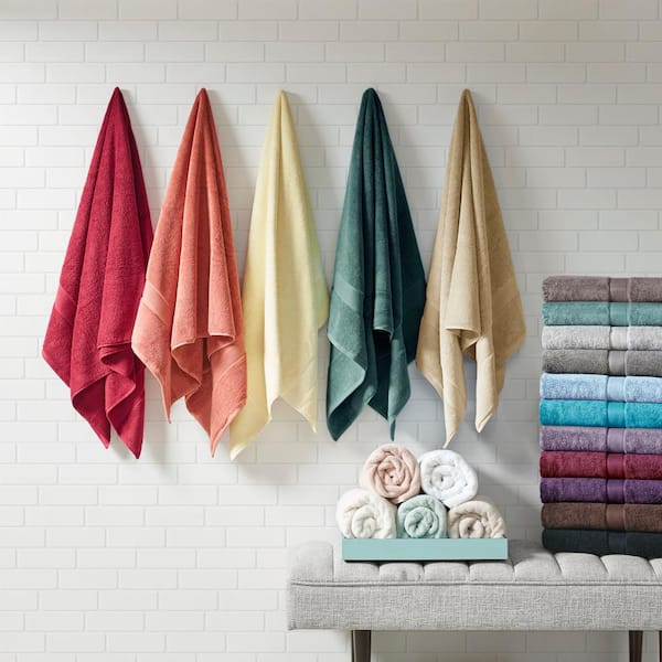 Hurbane Home Bath Towel Combo Set of 6 - 100% Cotton Ring Spun Super  Durability - Burgundy & White