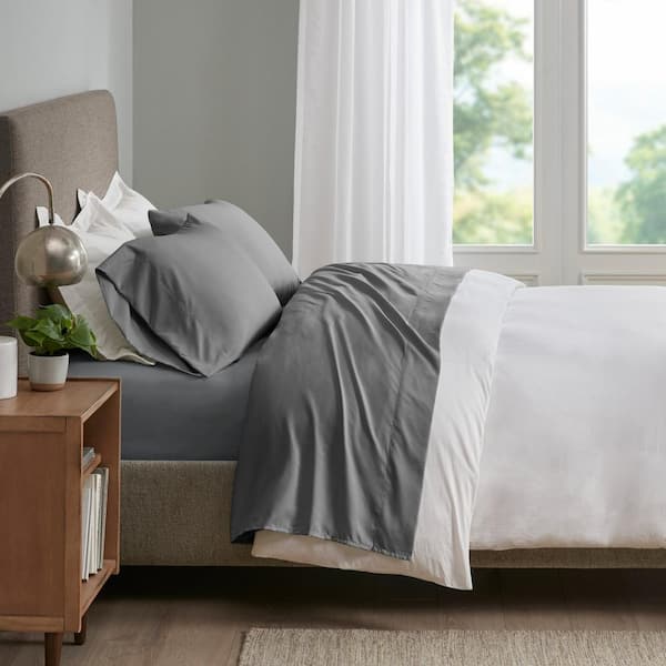 Smart Cool 4-Piece Grey Microfiber King Sheet Set