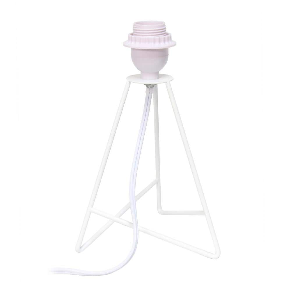 White Metal Tripod Table Lamp with Fabric Shade