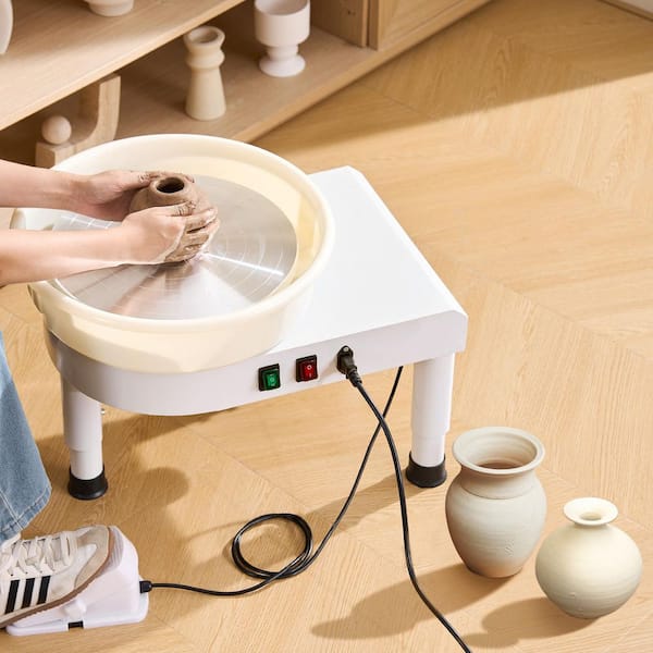 14 in. Pottery Wheel Ceramic Forming Machine 60-300 RPM Adjustable Speed Foot Pedal Detachable Basin 2025 Upgrade