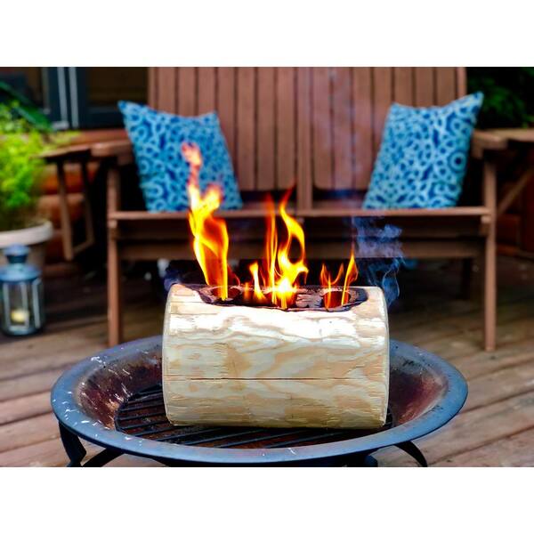 TIMBERTOTE TripleTorch 1-Log Campfire Fireplace Fire Wood Log with