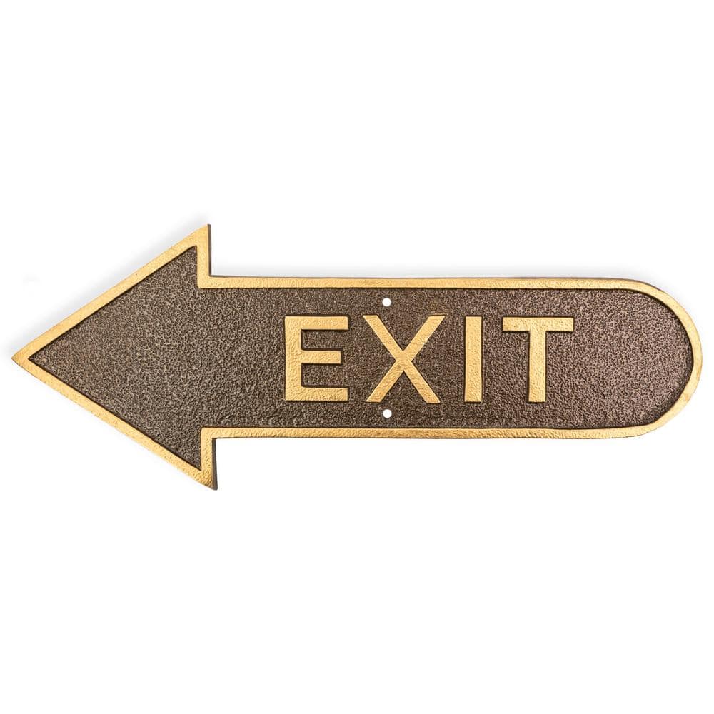 "6"" x 15.5"" Left Arrow Exit Statement Plaque Sign-Hammered Bronze" price history on PriceWatchPro