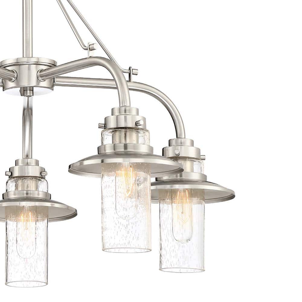 Dover Satin Platinum 5-Light Farmhouse Chandelier