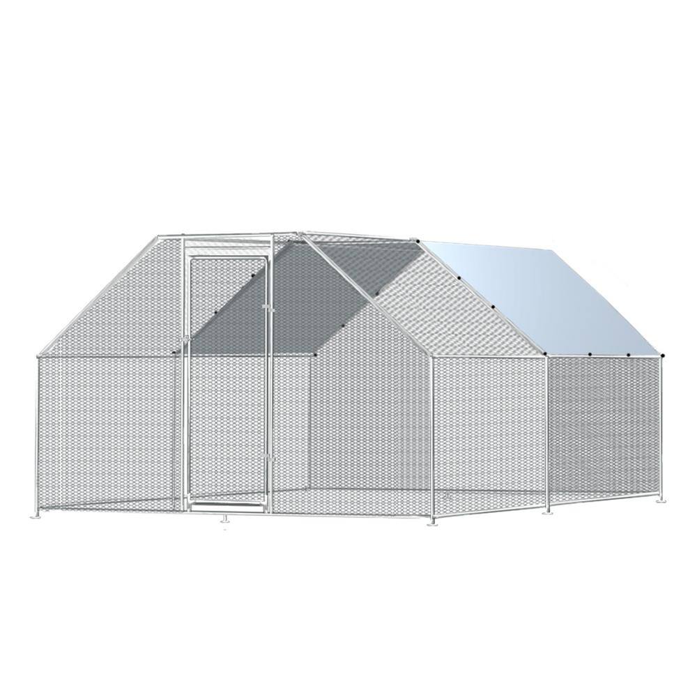 Tunearary 9.8 ft. L x 13.1 ft. W Chicken Coop Wire Cage with Waterproof Cover WH1456ZPS00001